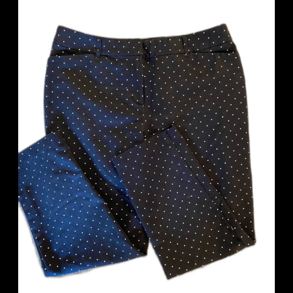 Liz Claiborne  Pants Sz 10 Cropped  Black Polka Dot Stretchy “Emma Classic” - Picture 1 of 10
